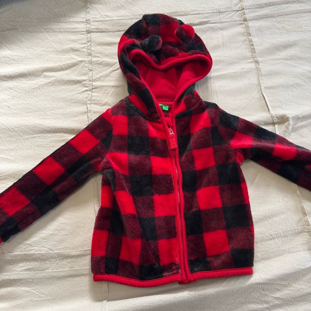 Plaid Red and Black Baby Jacket